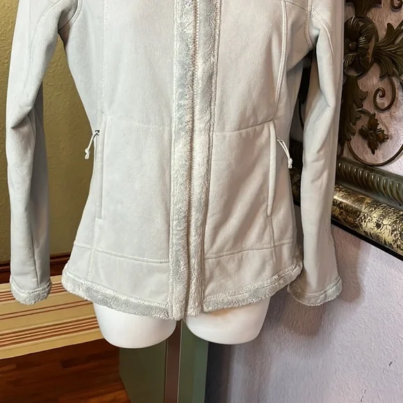🎉HP🎉Awesome The North Face Grey Knit/faux fur lined hooded zip jacket Sz S/P - Picture 3 of 14